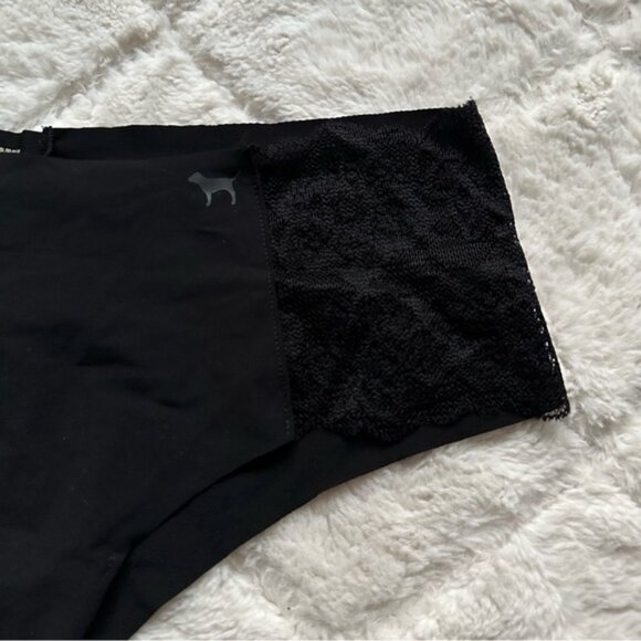 Victoria's Secret PINK | Black Seamless No Show Cheekster Panties | Size Medium - Picture 5 of 13